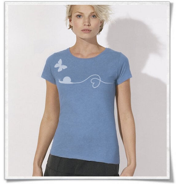Picopoc Schnecke & Schmetterling T-Shirt für Frauen in Blau von Picopoc