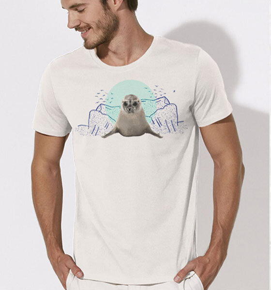 Picopoc Seehund T-Shirt für Männer in weiß von Picopoc