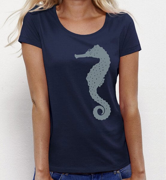 Picopoc Seepferdchen T-Shirt für Damen in navy blau / dunkelblau von Picopoc