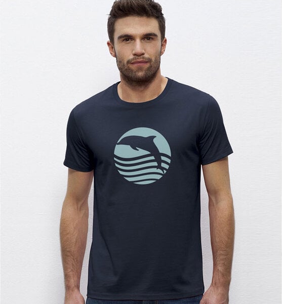 Picopoc T-Shirt Delfin, Sonnenuntergang mit  Delphin in dunkelblau / Navy blau von Picopoc