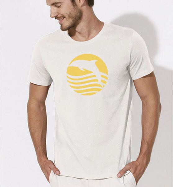 Picopoc T-Shirt Delfin / Sonnenaufgang mit Delphin in weiss von Picopoc