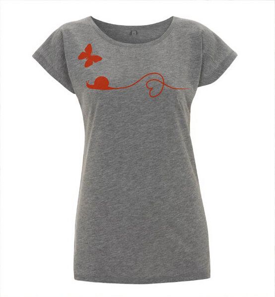 Picopoc T-Shirt Schnecke und Schmetterling in Grau & Rot Picopoc T-Shirt Schnecke und Schmetterling in Grau & Rot von Picopoc