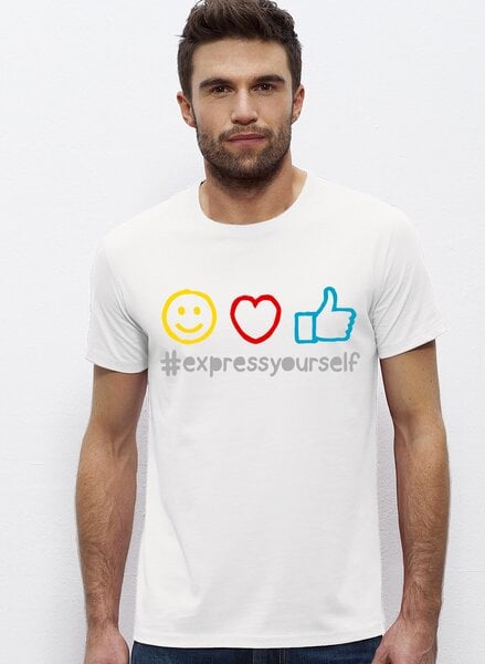 Picopoc #expressyourself  emoji T-Shirt für Männer in Weiß von Picopoc