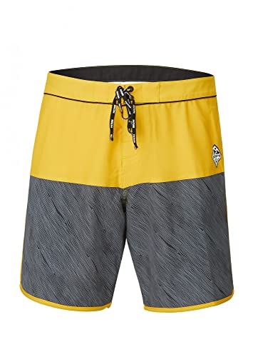 Picture M Andy 17 Boardshorts Colorblock-Gelb - Bequeme stylische Herren Boardshorts, Größe 30 - Farbe Wood von Picture