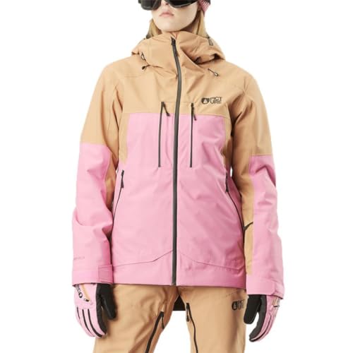 Picture W Exa Jacket Colorblock-Beige-Pink - Warme funktionale Damen Freeride Skijacke, Größe M - Farbe Cashmere Rose von Picture