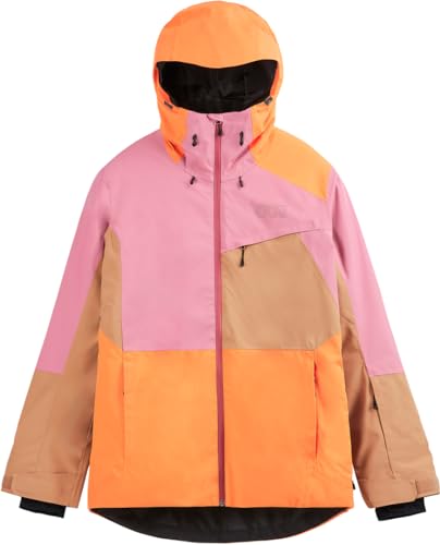 Picture W Seen Jacket Colorblock-Orange-Pink - Warme funktionale Damen Skijacke, Größe L - Farbe Cashmere Rose von Picture