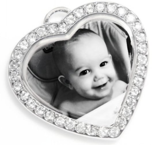 Personalisiertes Foto Graviert Cubic Heart Anhänger - Muttertagsgeschenk, Geschenk Für Mama von PictureItCreations