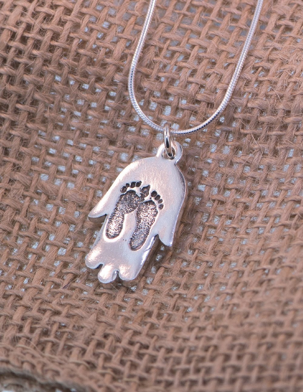Hamsa Fingerprint Silber Anhänger von PictureJewelry