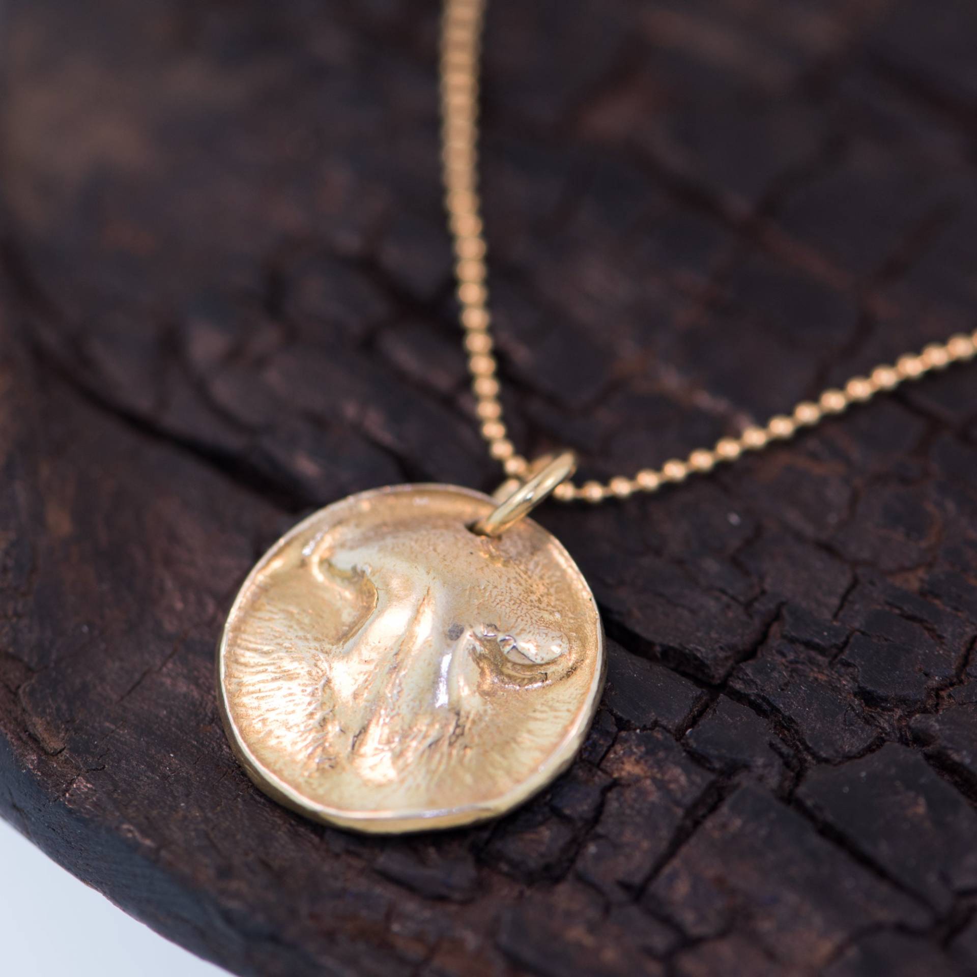 Haustier Nasen Print Gold | Small von PictureJewelry