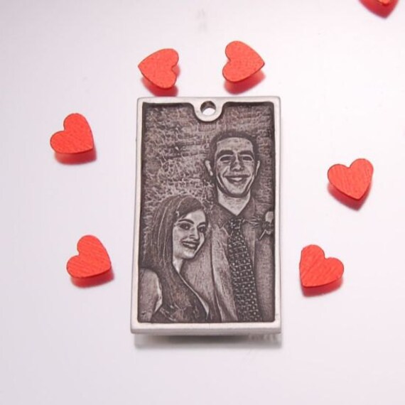 Liebe - Personalisierte Foto Gravur Hundemarke von PictureJewelry