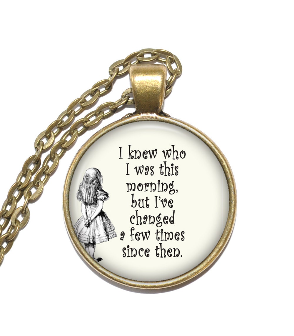 Alice in Wonderland Zitat Halskette, Kunst Anhänger Inspiration Glas Anhänger, Handgemachter Schmuck Alice in Wonderland Zitat Halskette, Kunst Anhänger Inspiration Glas Anhänger, Handgemachter Schmuck von PicturesqueAtelier
