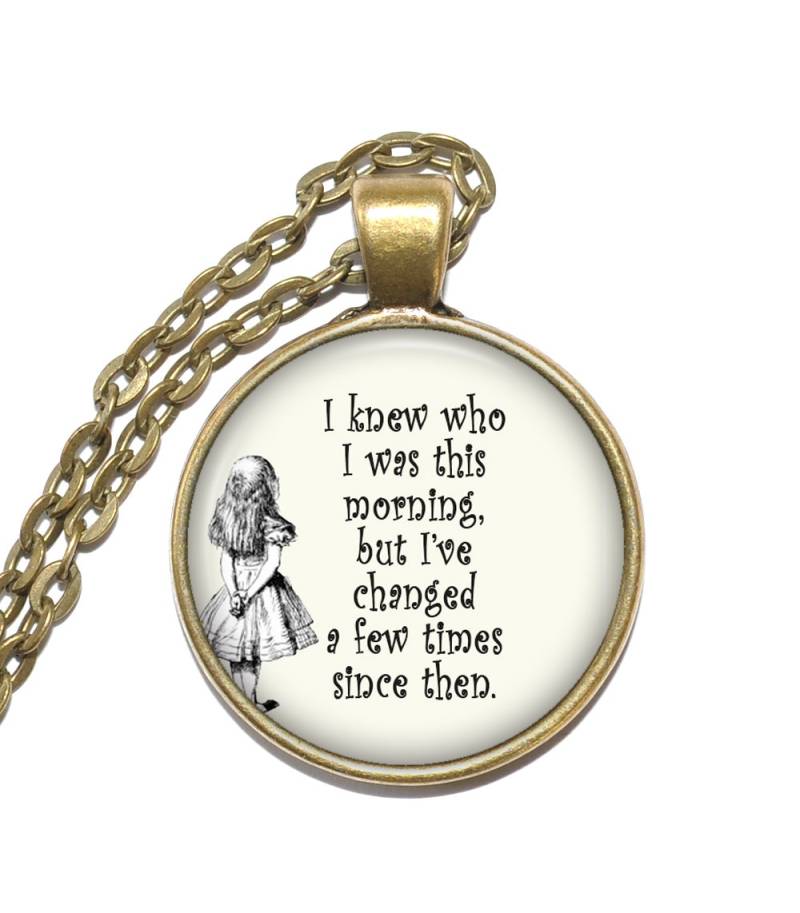 Alice in Wonderland Zitat Halskette, Kunst Anhänger Inspiration Glas Anhänger, Handgemachter Schmuck Alice in Wonderland Zitat Halskette, Kunst Anhänger Inspiration Glas Anhänger, Handgemachter Schmuck von PicturesqueAtelier