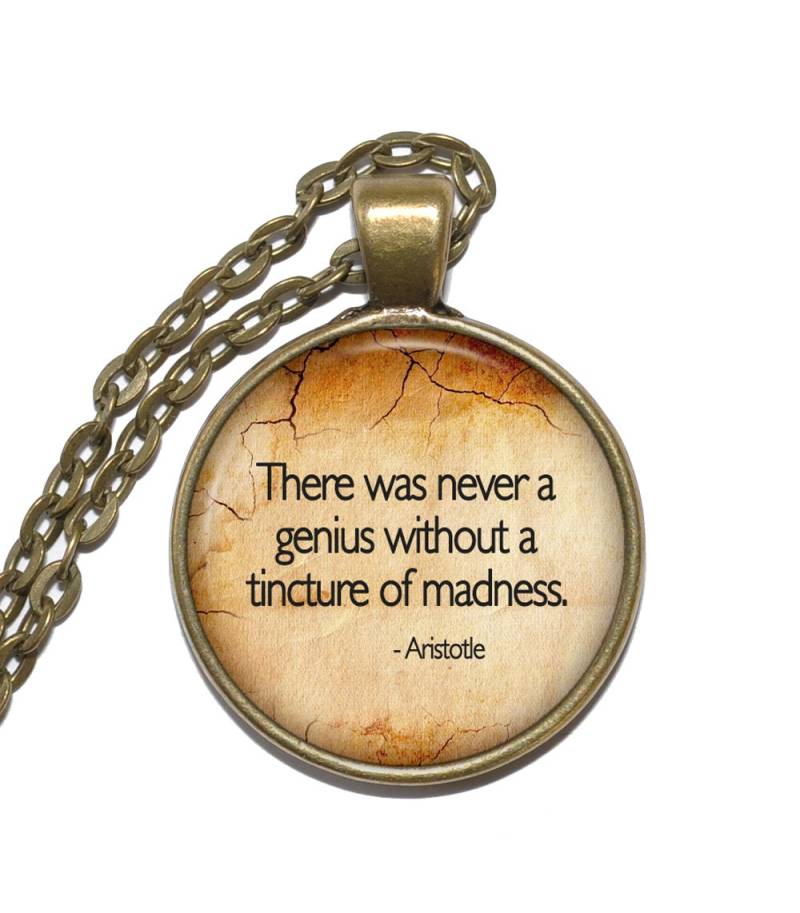 Aristoteles Zitat Halskette, Philosoph, Wissenschaftler, Griechisch, Kunst-Anhänger-Halskette, Inspirierende Handgemachter Schmuck von PicturesqueAtelier