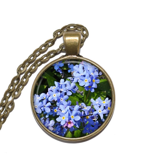 Forget Me Not Halskette, Blumen Myosotis, Kunst Anhänger Glas Anhänger, Handgemachter Schmuck Forget Me Not Halskette, Blumen Myosotis, Kunst Anhänger Glas Anhänger, Handgemachter Schmuck von PicturesqueAtelier