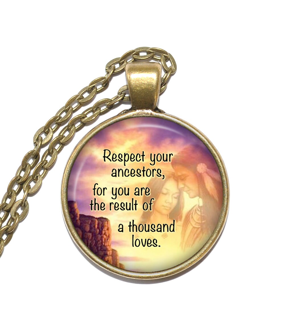 Heritage Wisdom Halskette, Zitat Der Vorfahren, Familienwurzeln, Liebe Sinnvolles Geschenk, Inspirationskunst, Spiritueller Anhänger von PicturesqueAtelier