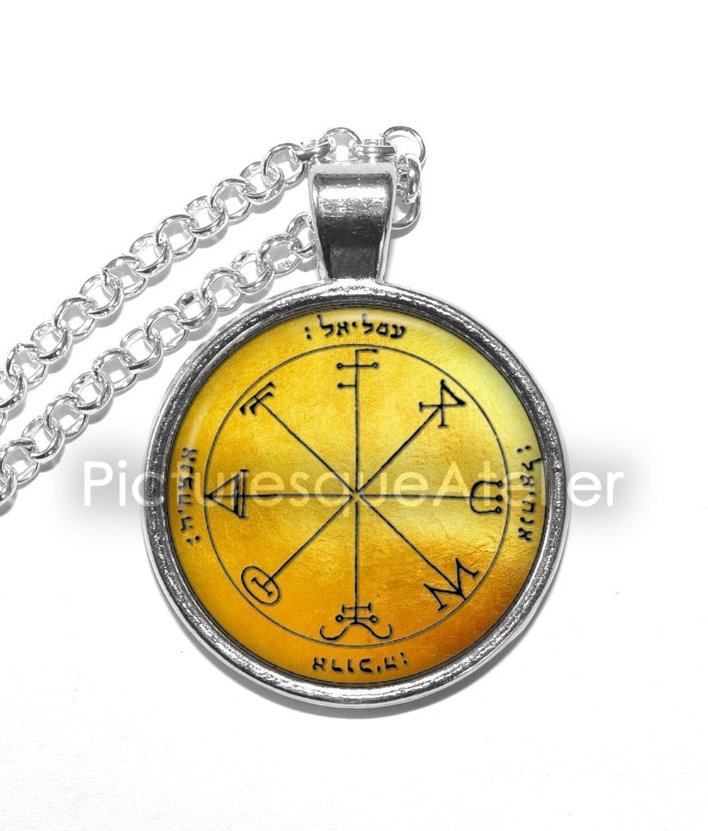 King Solomon Seal 28 Halskette, Drittes Pentakel Von Saturn, Symbol, Schützt Vor Plänen Gegen Den Besitzer, Kunst Anhänger King Solomon Seal 28 Halskette, Drittes Pentakel Von Saturn, Symbol, Schützt Vor Plänen Gegen Den Besitzer, Kunst Anhänger von PicturesqueAtelier