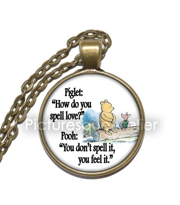 Winnie The Pooh Halskette, Zitat Liebe Kunst Anhänger Inspiration Glas Anhänger, Handgemachter Schmuck Winnie The Pooh Halskette, Zitat Liebe Kunst Anhänger Inspiration Glas Anhänger, Handgemachter Schmuck von PicturesqueAtelier
