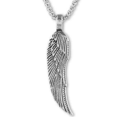 Halskette Engelsflügel aus Zamak, zwei Modelle erhältlich, Anhänger 5,6 cm oder 6,1 cm, Kette 55 cm, symbolisch und spirituell, XL, Metall, Kein Edelstein Halskette Engelsflügel aus Zamak, zwei Modelle erhältlich, Anhänger 5,6 cm oder 6,1 cm, Kette 55 cm, symbolisch und spirituell, XL, Metall, Kein Edelstein von Pidak