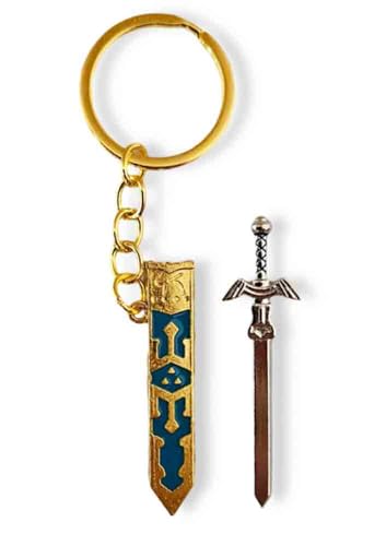 Pidak Legendärer Helden-Schlüsselanhänger in Schwertform – ausziehbar – 6 cm – herausnehmbar, gold, XL von Pidak