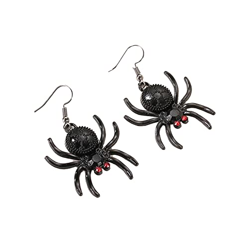 Pidak Shop Ohrringe in Form einer Spinne Farbe Schwarz mit roten Augen, Unica, Zink, Kein Edelstein von Pidak