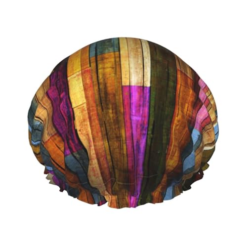 Bunte Duschhaube aus lackiertem Holz für Männer und Frauen, wiederverwendbar, wasserdicht, lang, dick, Haarpflege, kurzes Kinderbad von Pidgazdfgv