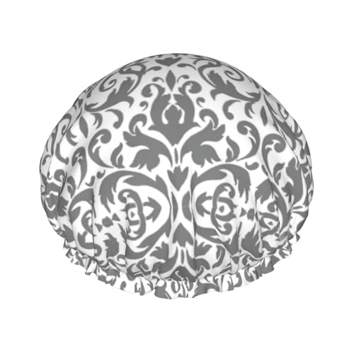 Decor Duschhaube für Herren, wiederverwendbar, wasserdicht, lang, dick, Haarpflege, kurzes Kinderbad, Weiß / Schwarz von Pidgazdfgv