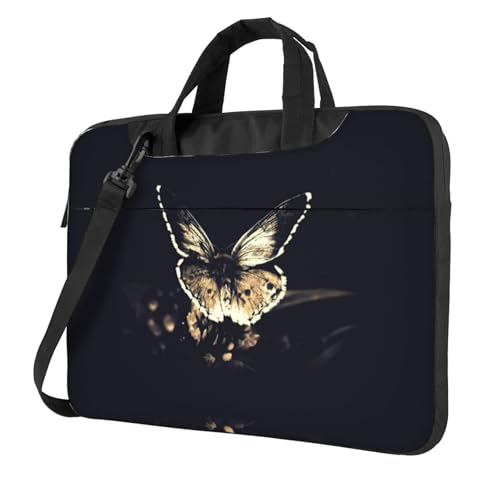 Pidgazdfgv Butterfly Wings Laptoptasche, Unisex, Schultertasche, Kuriertasche, Aktentasche, Schulsaison, Schwarz , 15.6 inch von Pidgazdfgv
