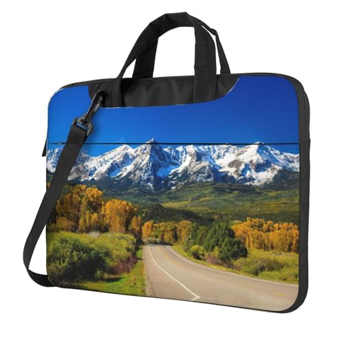 Pidgazdfgv Countryside Road Laptoptasche, Unisex, Schultertasche, Kuriertasche, Aktentasche, Schulsaison, Schwarz , 15.6 inch von Pidgazdfgv
