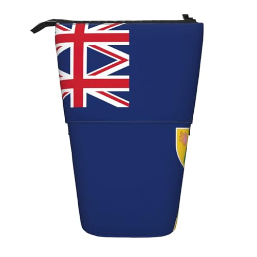Pidgazdfgv Federmäppchen, Motiv: Flagge der Türken- und Caicosinseln, tragbar, für Schule, Büro, Kinder, Studenten, Erwachsene, Mädchen, Jungen, Geschenk, Make-up von Pidgazdfgv