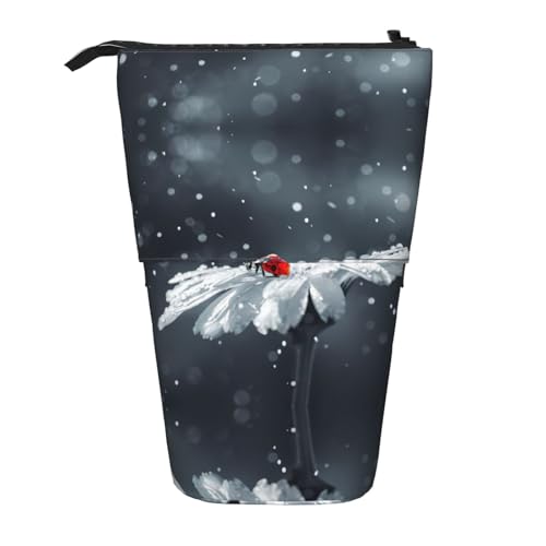 Pidgazdfgv Federmäppchen mit Marienkäfer auf Gänseblümchen, tragbar, für Schule, Büro, Kinder, Studenten, Erwachsene, Mädchen, Jungen, Geschenk, Make-up von Pidgazdfgv