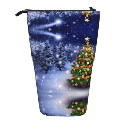Pidgazdfgv Federmäppchen mit Weihnachtsbaum, tragbar, für Schule, Büro, Kinder, Studenten, Erwachsene, Mädchen, Jungen, Geschenk, Make-up von Pidgazdfgv
