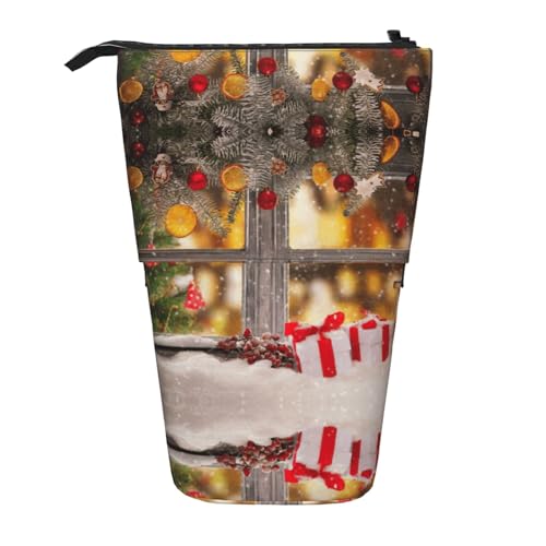 Pidgazdfgv Federmäppchen mit Weihnachtsbild, tragbar, für Schule, Büro, Kinder, Studenten, Erwachsene, Mädchen, Jungen, Geschenk, Make-up von Pidgazdfgv