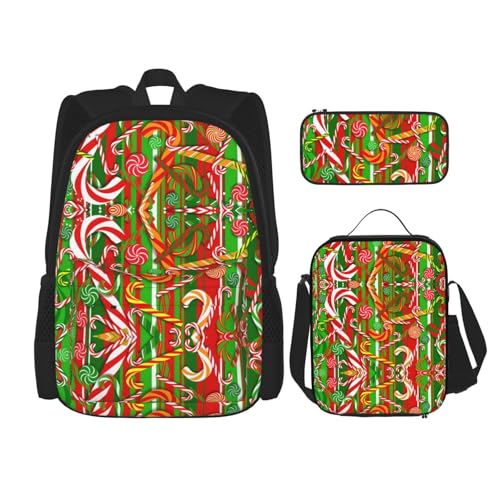 Pidgazdfgv Frohe Weihnachten Rucksack Kinder Jungen Mädchen Lunchbox Schule Büchertasche Set Sekundarschüler College Student Geschenk von Pidgazdfgv