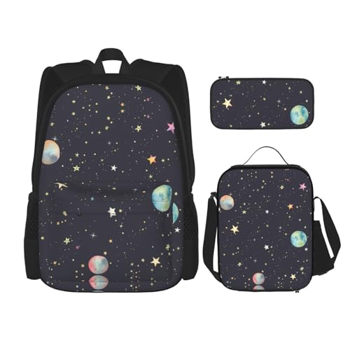 Pidgazdfgv Galaxy... Rucksack für Kinder, Jungen, Mädchen, Lunchbox, Schultasche, Büchertasche, Set, Sekundarschüler, College, Studenten, Geschenk von Pidgazdfgv