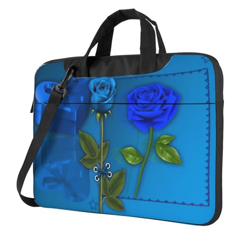 Pidgazdfgv Garden Roses Laptoptasche, Unisex, Schultertasche, Kuriertasche, Aktentasche, Schulsaison, Schwarz , 15.6 inch von Pidgazdfgv