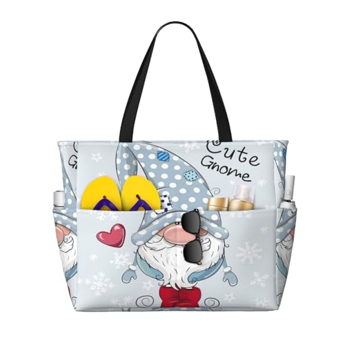 Pidgazdfgv Große süße Zwerg Strandtasche Damen Herren wasserdichte Pooltasche Urlaub Reise Sporttasche Gym Sack Rucksack von Pidgazdfgv