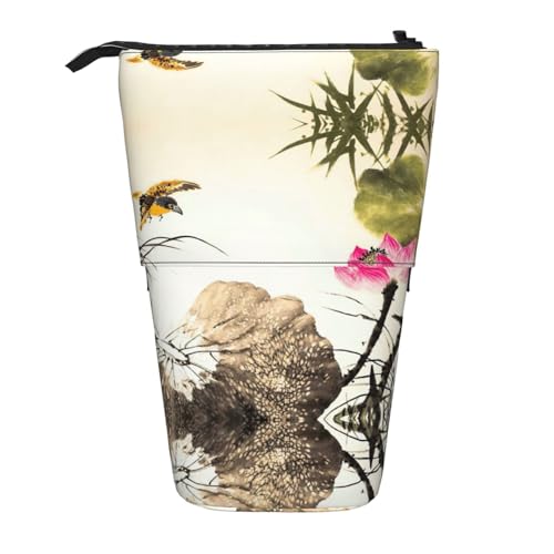 Pidgazdfgv Ink Lotus Painting Pencil Case Portable Pencil Bag School Office Kid Students Adult Girl Boys Present Make Up von Pidgazdfgv