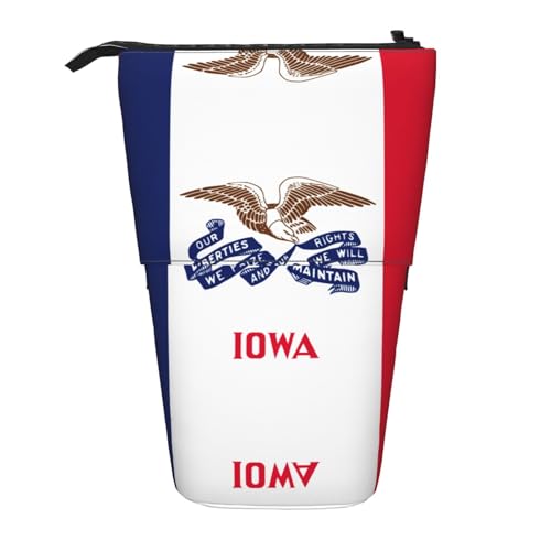 Pidgazdfgv Iowa Federmäppchen mit Staatsflagge, tragbar, für Schule, Büro, Kinder, Studenten, Erwachsene, Mädchen, Jungen, Geschenk, Make-up von Pidgazdfgv