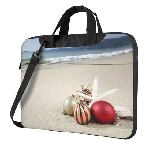 Pidgazdfgv Laptoptasche für Weihnachten, Strand, Business, Computer, Laptop, Unisex, Schultertasche, Kuriertasche, Aktentasche, Schulsaison, Schwarz , 15.6 inch von Pidgazdfgv