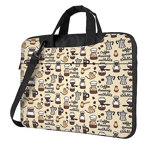 Pidgazdfgv Laptoptasche mit Aufschrift "Coffee And Sweets", Unisex, Schultertasche, Kuriertasche, Aktentasche, Schulsaison, Schwarz , 13 inch von Pidgazdfgv