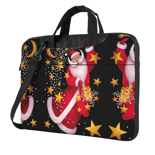 Pidgazdfgv Laptoptasche mit Aufschrift "Merry Christmas", Unisex, Schultertasche, Kuriertasche, Aktentasche, Schuljahreszeit, Schwarz , 15.6 inch von Pidgazdfgv