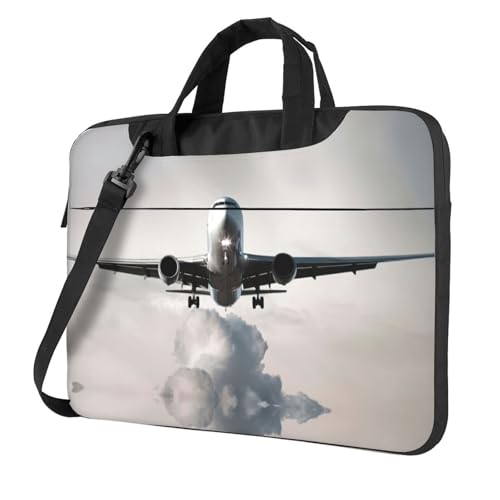 Pidgazdfgv Laptoptasche mit Flugzeugkunst, Unisex, Schultertasche, Kuriertasche, Aktentasche, Schulsaison, Schwarz , 13 inch von Pidgazdfgv