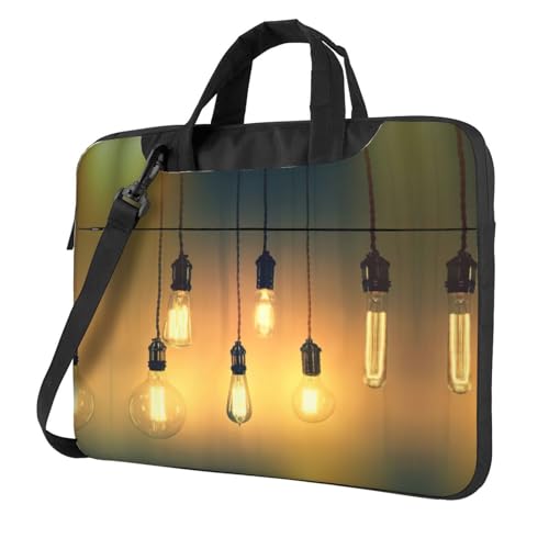 Pidgazdfgv Laptoptasche mit Glühbirnen, Unisex, Schultertasche, Kuriertasche, Aktentasche, Schulsaison, Schwarz , 13 inch von Pidgazdfgv