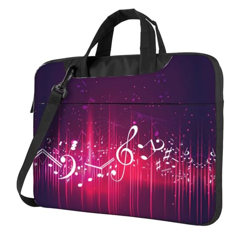 Pidgazdfgv Laptoptasche mit Musiknoten, Unisex, Schultertasche, Kuriertasche, Aktentasche, Schulsaison, Schwarz , 13 inch von Pidgazdfgv