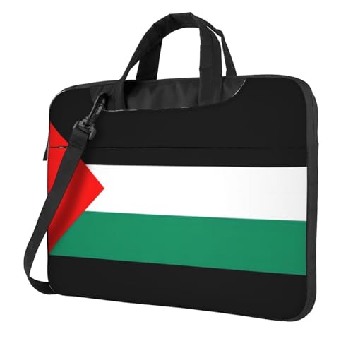 Pidgazdfgv Laptoptasche mit Palästina-Flagge, Unisex, Schultertasche, Kuriertasche, Aktentasche, Schulsaison, Schwarz , 14 inch von Pidgazdfgv