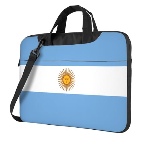 Pidgazdfgv Laptoptasche mit argentinischer Flagge, Unisex, Schultertasche, Kuriertasche, Aktentasche, Schulsaison, Schwarz , 14 inch von Pidgazdfgv
