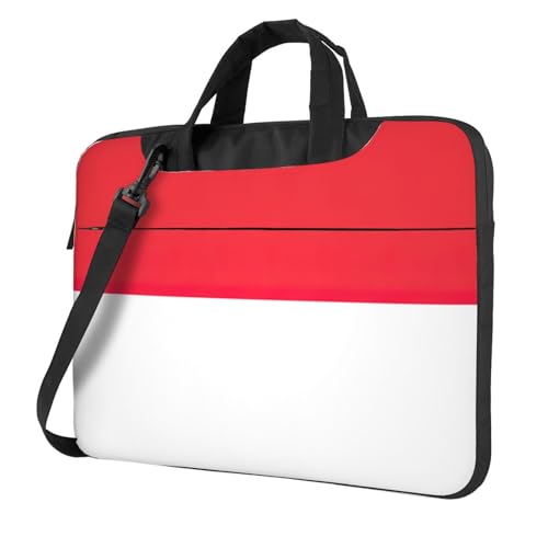 Pidgazdfgv Laptoptasche mit indonesischer Flagge, Unisex, Schultertasche, Kuriertasche, Aktentasche, Schulsaison, Schwarz , 14 inch von Pidgazdfgv