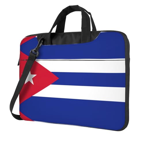 Pidgazdfgv Laptoptasche mit kubanischer Flagge, Unisex, Schultertasche, Kuriertasche, Aktentasche, Schulsaison, Schwarz , 15.6 inch von Pidgazdfgv