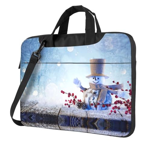 Pidgazdfgv Niedliche Schneemänner Weihnachten Laptoptasche Business Computer Laptop Unisex Schulter Messenger Aktentasche Back School Season, Schwarz , 14 inch von Pidgazdfgv