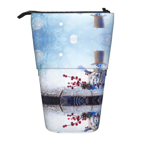 Pidgazdfgv Niedliches Schneemänner-Federmäppchen, tragbar, für Schule, Büro, Kinder, Studenten, Erwachsene, Mädchen, Jungen, Geschenk, Make-up von Pidgazdfgv